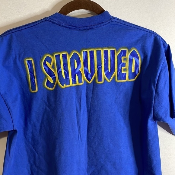 VTG 90s Tower Terror Tee Disney Mickey Mouse T-Shirt Blue Med Twilight Zone - Picture 9 of 16